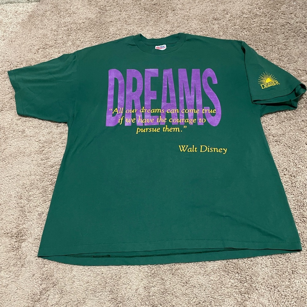 Vintage Walt Disney Dreamers Quote Single Stitch Shirt Size XXL